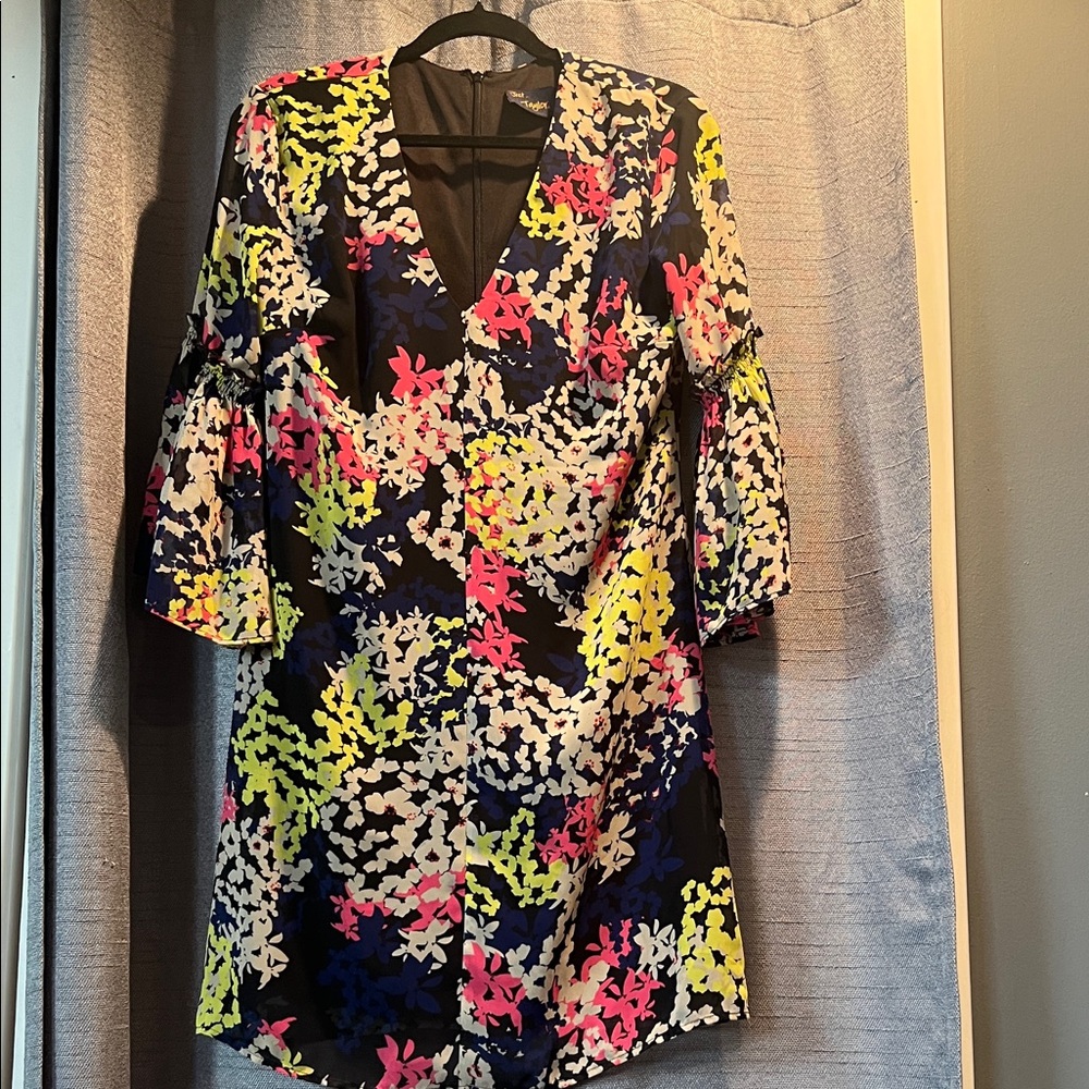 Taylor Navy and White Floral Dress